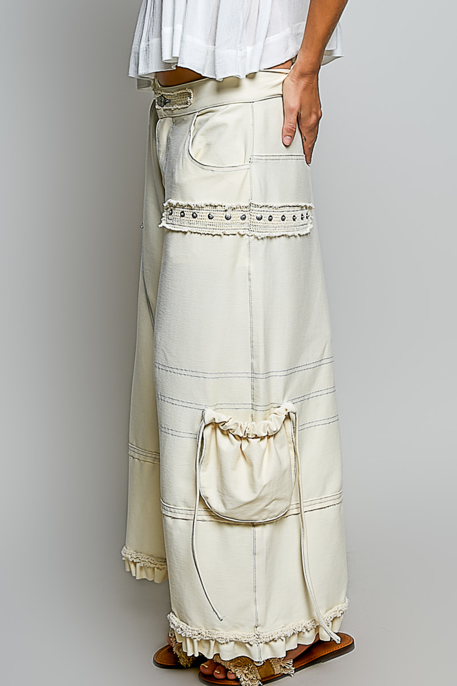 GKP79 Natural | Pol Cotton Twill Denim Pants | Natural | Sizes S-L - Picture 2 of 9